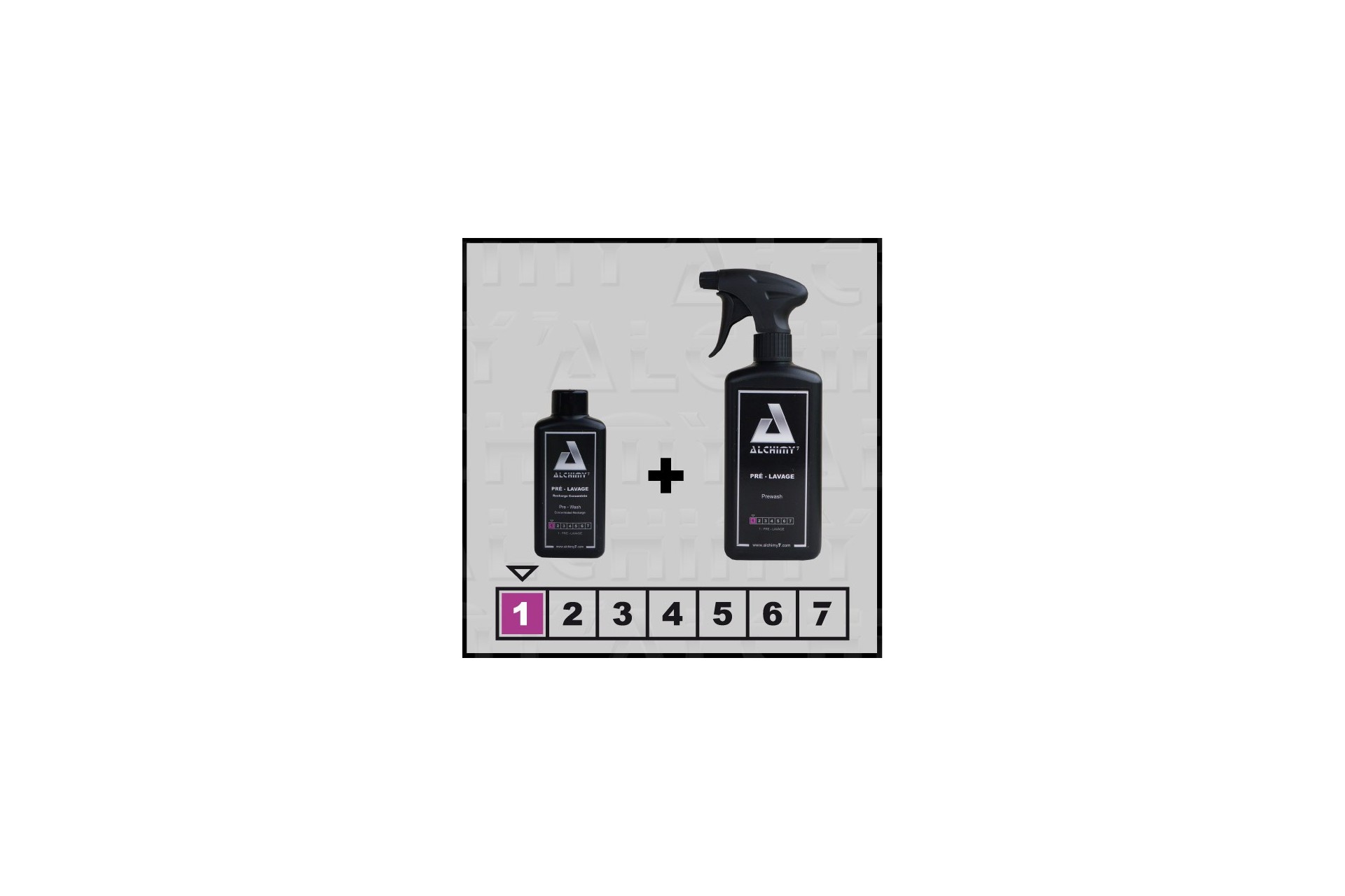 Pré-lavage alchimy⁷ prêt à l'emploi de 470 ml et recharge concentrée de 200 ml Pré-lavage alchimy⁷ prêt à l'emploi de 470 ml et recharge concentrée de 200 ml